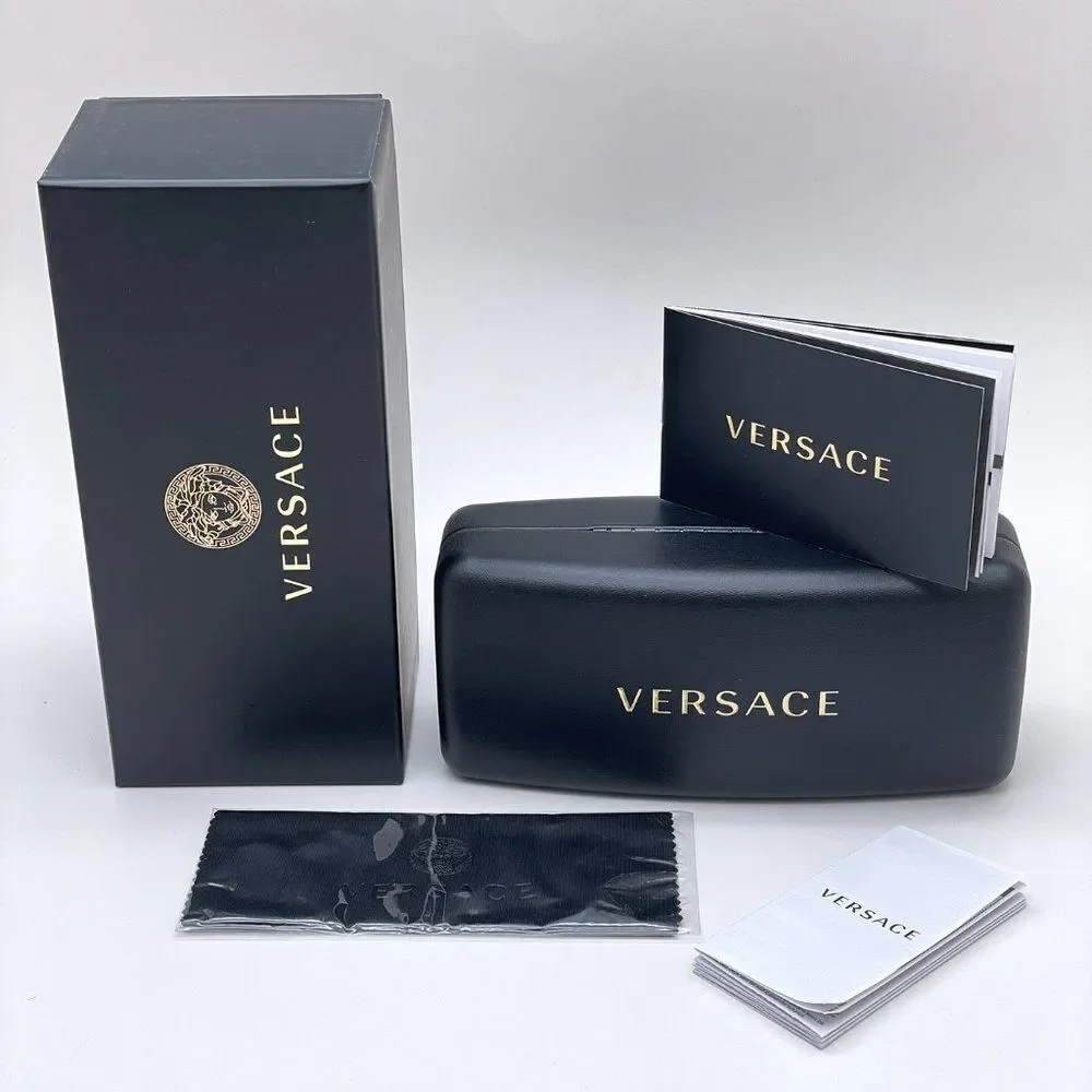 NEW Versace VE4391 311/6G Clear Gray Silver Mirrored Shield Men Sunglasses
